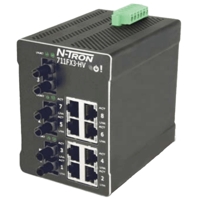 Red Lion Industrial Ethernet Switch, 711FX3-HV
